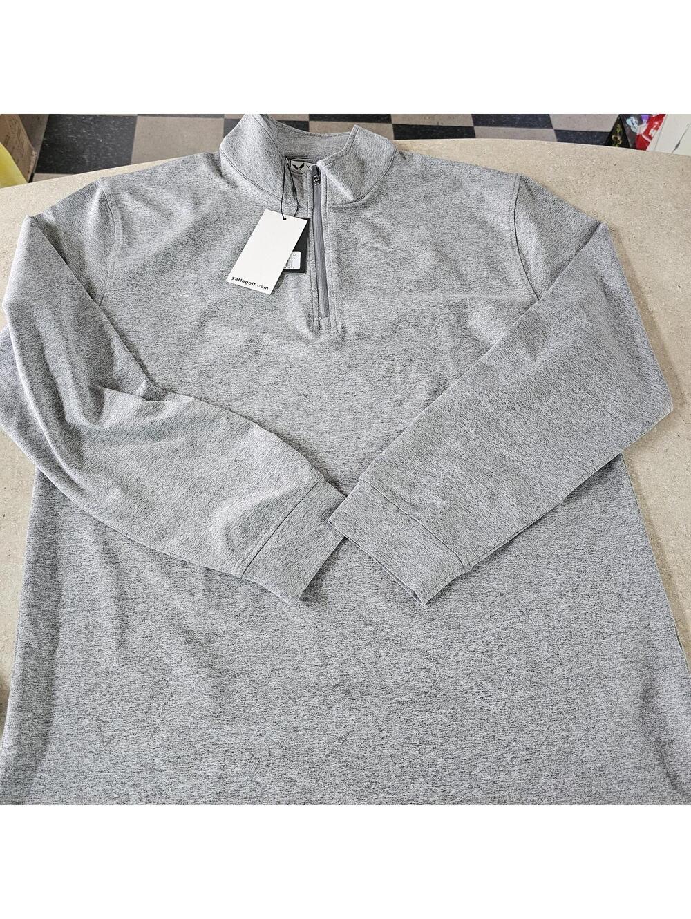 Yatta Golf Men's Light Grey Quarter-Zip Pullover Sweater Size M New With Tags